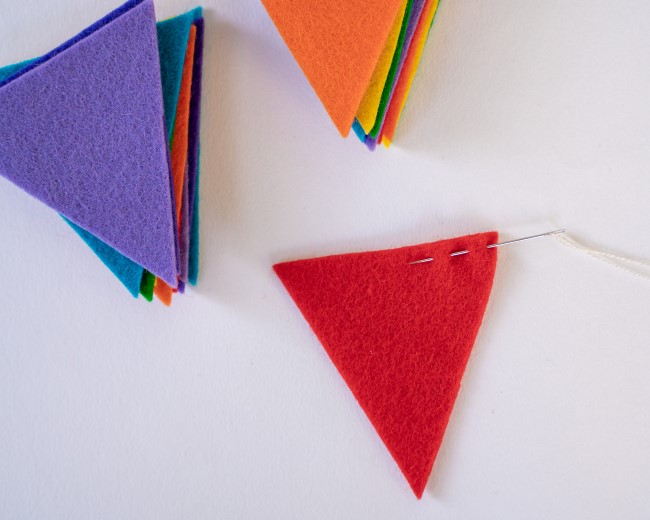 Running Stitch Wool Felt Bunting Garland